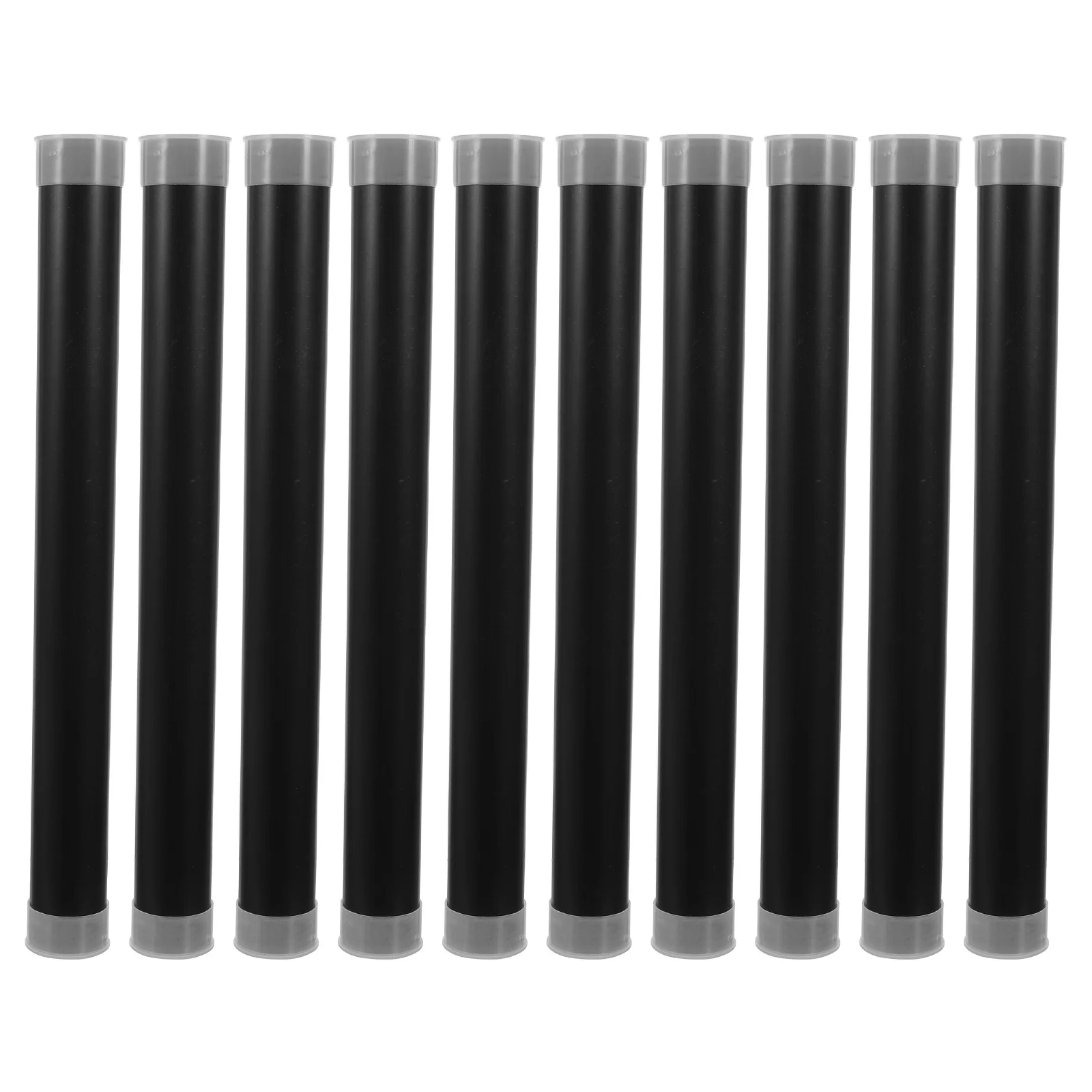 10Pcs Black Plastic Mailing Tubes Lightproof Poster Shipping Tube Blueprint Storage Cylinder Packaging Travel Art Document