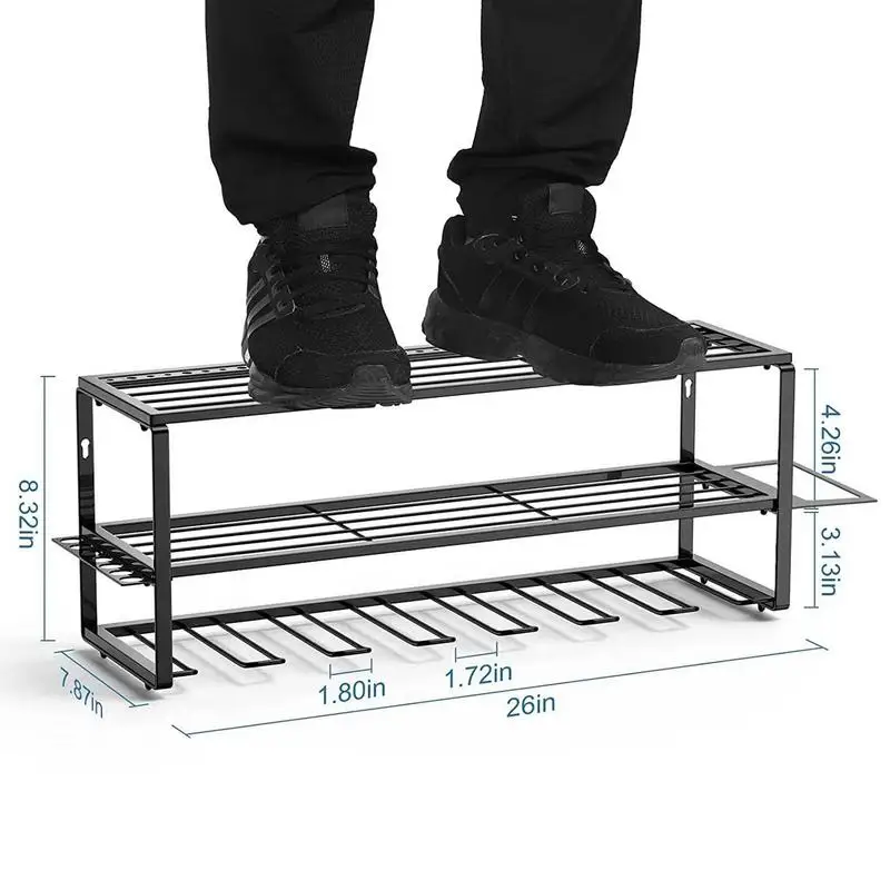 Drill Storage Rack Iron Storage Rack Wall Mounted For Power Tools Heavy Duty Garage Tool Organizer 3 Layer Multifunctional Rack