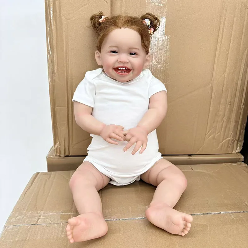 24inch 60CM Mila Lifelike Girl Doll in Soft Cloth Body Reborn Toddler Girl