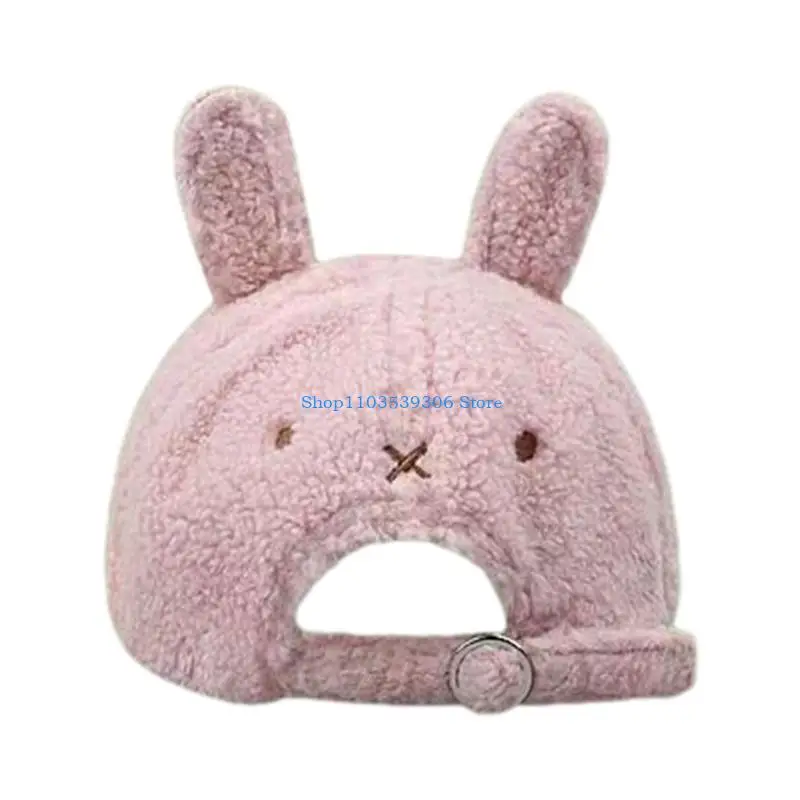 

400A Teens Girl Baseball Hat Adjustable Caps Female Winter Warm Lamb Wool Hat