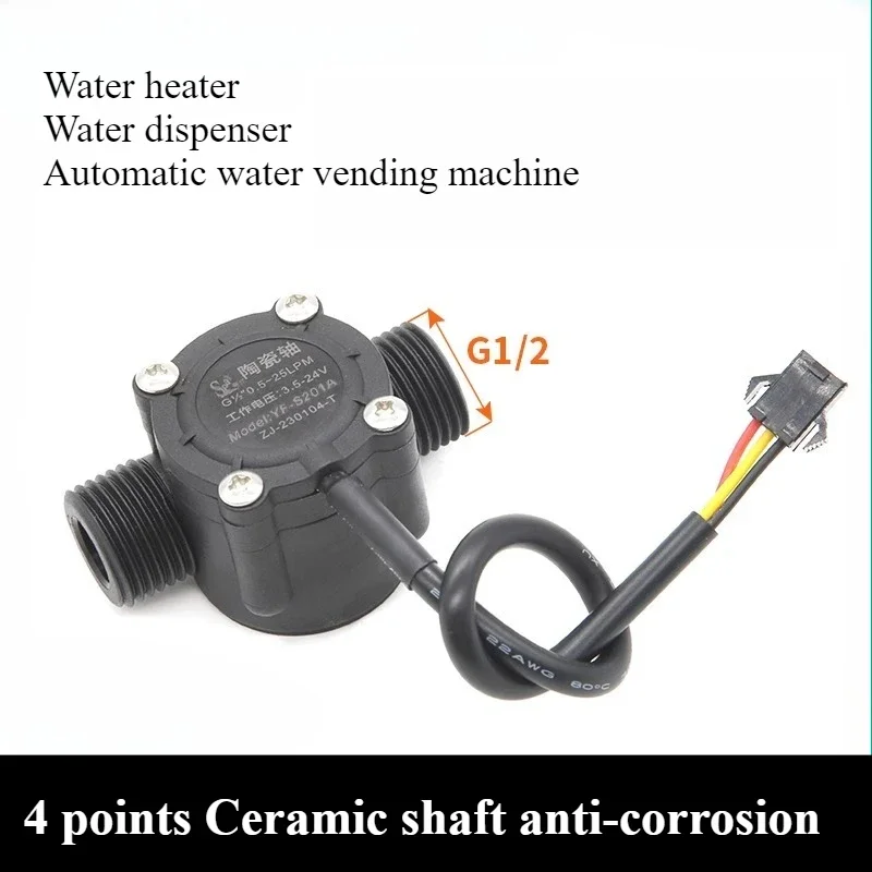 

DN15 ceramic axial flow sensor, wear-resistant, corrosion-resistant, acid and alkali resistant sensor, Hall flowmeter S201A
