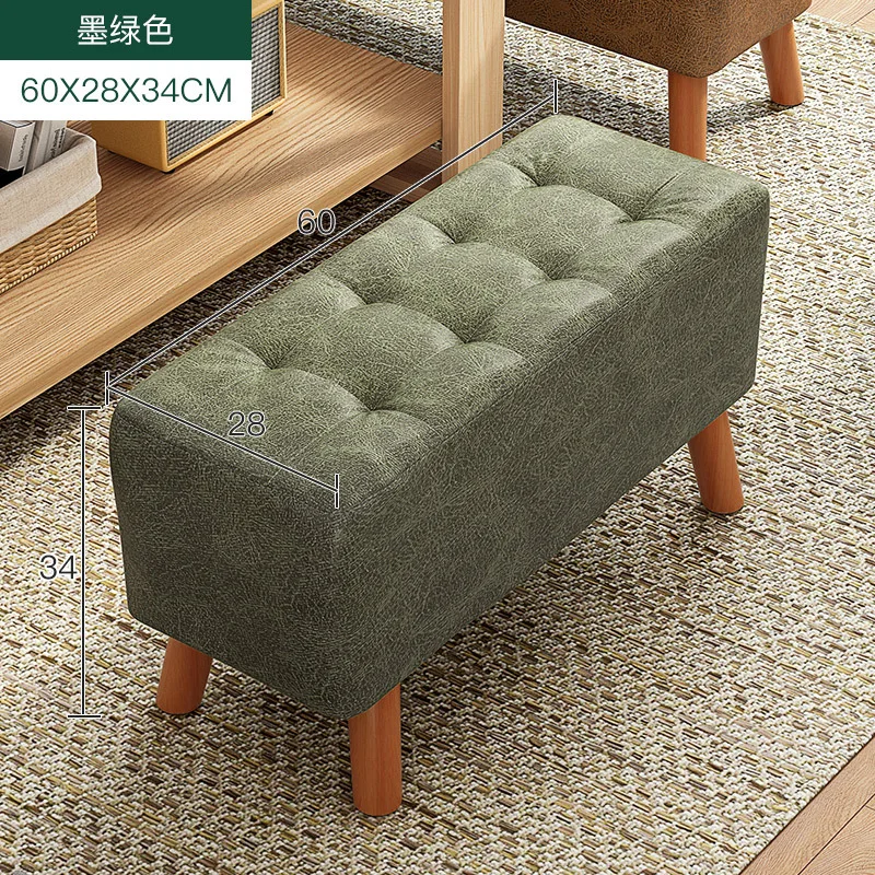 

Wood Stool Household Small Bench Lazy Sofa Square Stool Small Chair Fabric Footstool Living Room Sitting Pier Benches