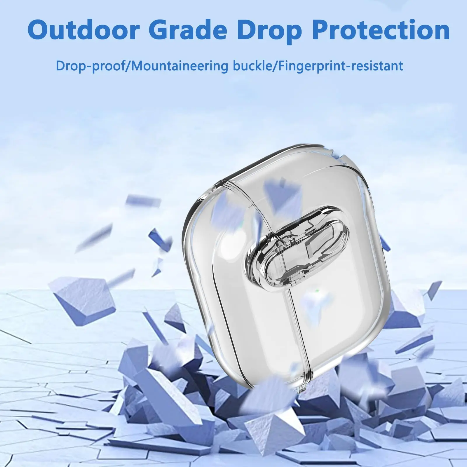 Bloqueio seguro para airpods pro 2a geração caso macio tpu capa protetora à prova de choque com mosquetão & kit de limpeza para airpods 4