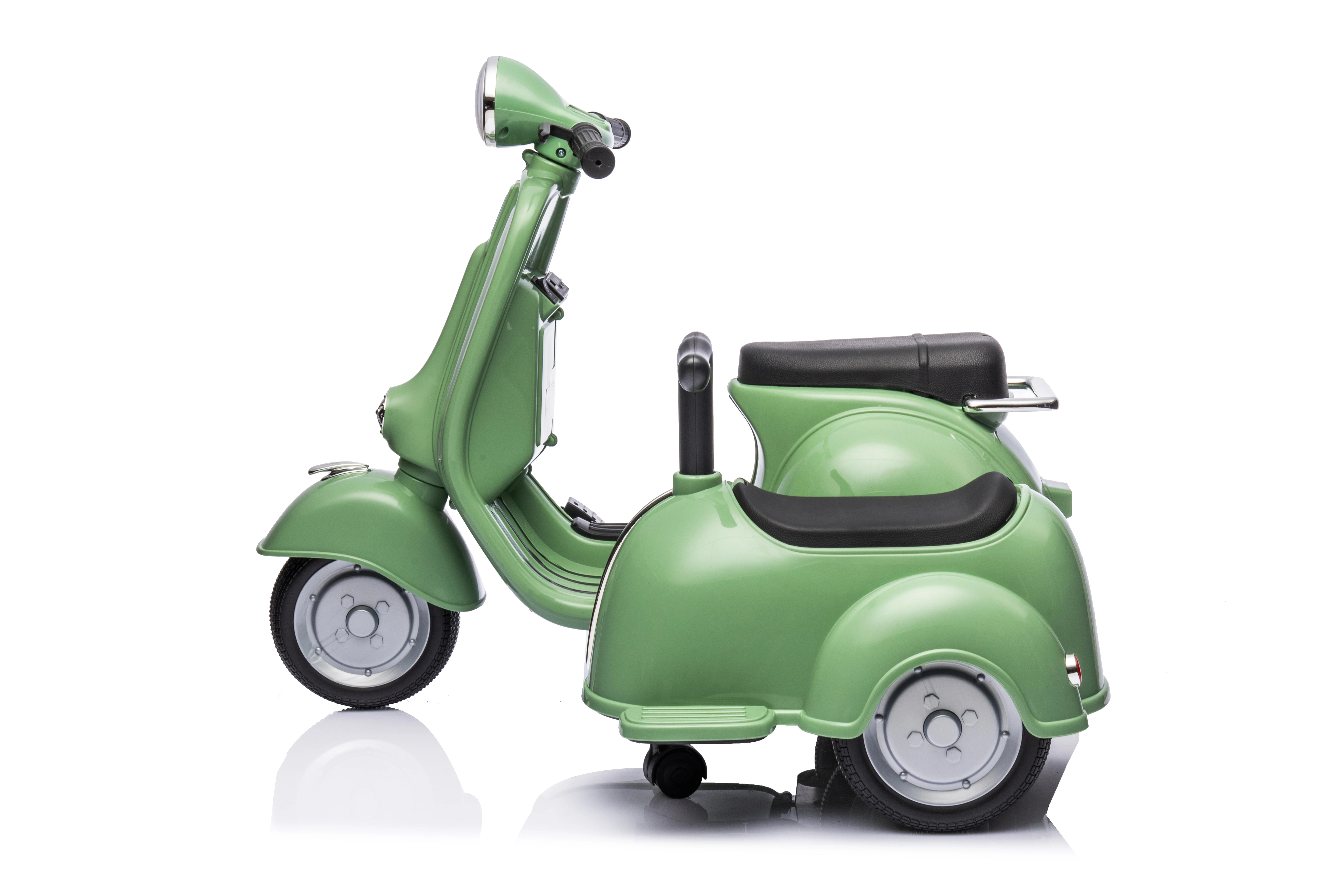 Moto Scooter Vespa con licenza 6V con auto laterale per bambini auto elettrica Ride-On per bambini in auto