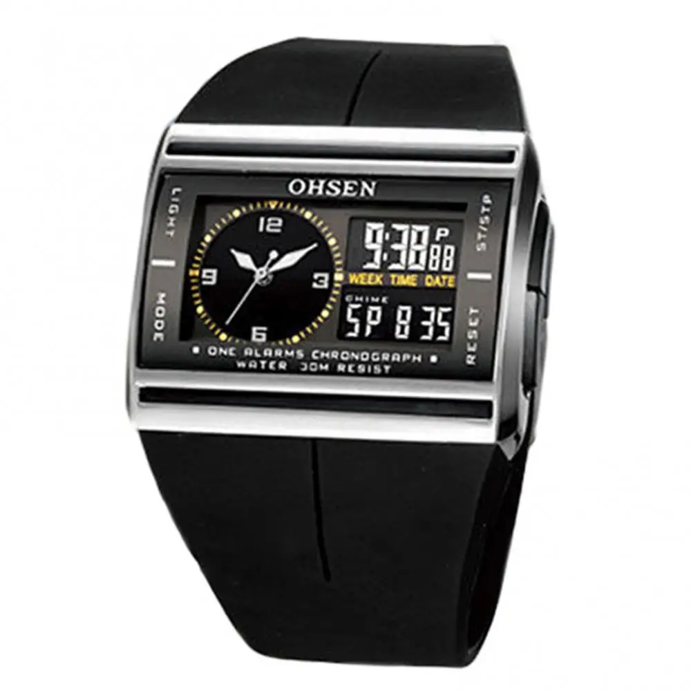 Dropshipping!! Digital Analog LED Luminous Date Rubber Band Sport Men's Boy's Wrist Watch
