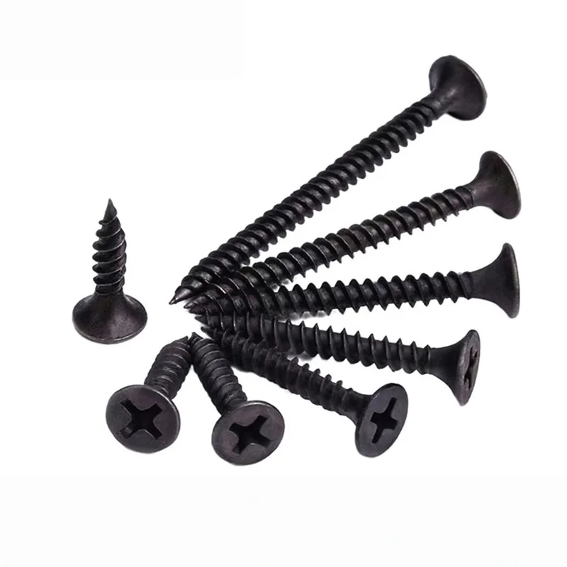 20-300pcs Black Phosphate Drywall Screws Self Tapping Bugle Head for Drywall Plasterboard Wallboard Wood Studs 20-400Pcs