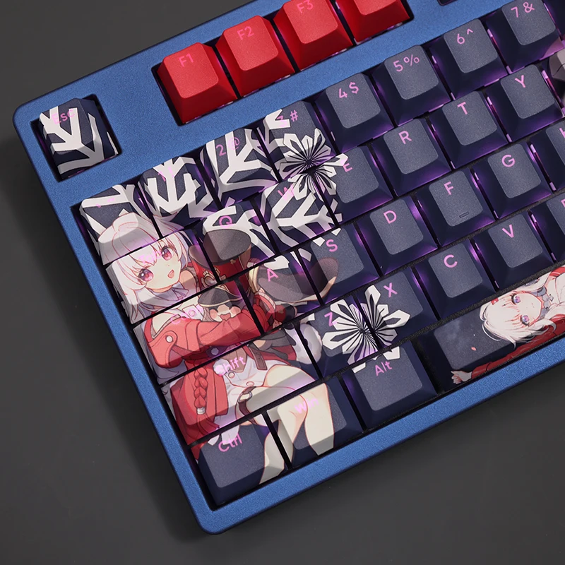 Clara 108 Keycap Honkai Star Rail PBT DYE Sublimation Light Transmitting Cherry Switch Cross Key Cover for Mechanical Keyboard