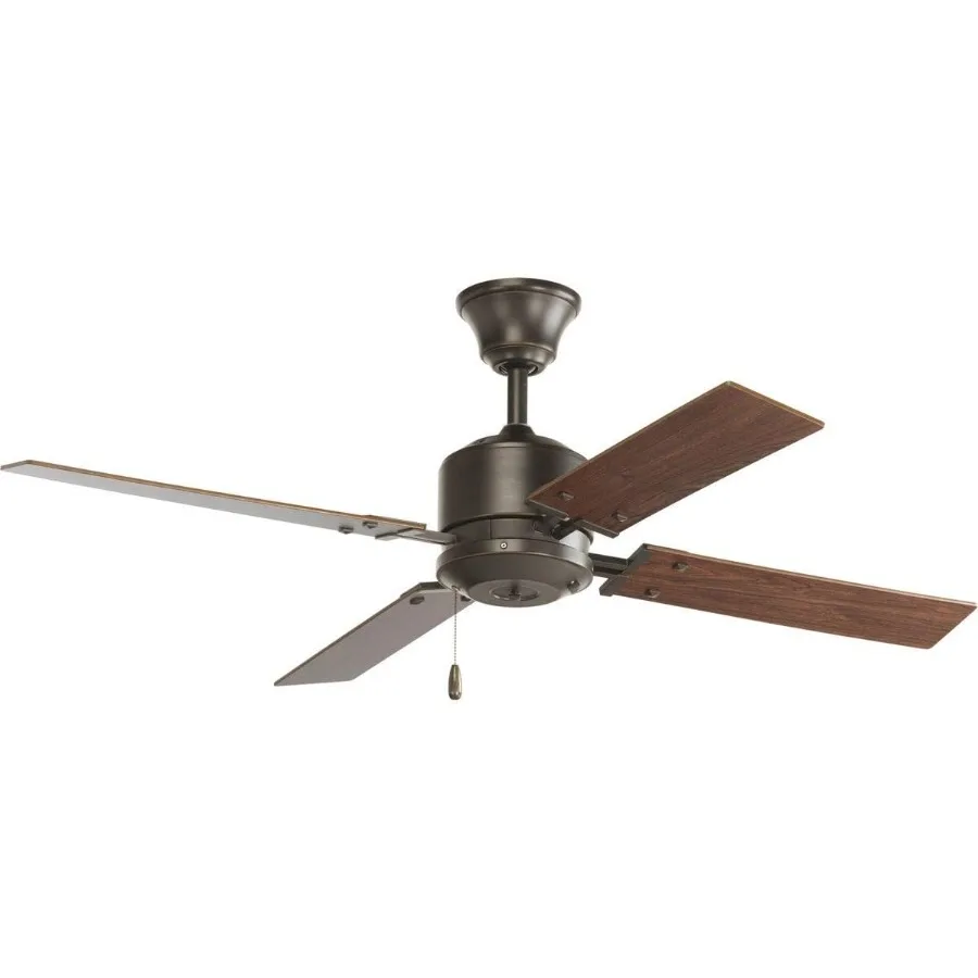 

52-Inch 4-Blade Ceiling Fan in Antique Bronze Finish for Large Living Rooms and Open-Plan Spaces with Energy-Efficient Motor Qu