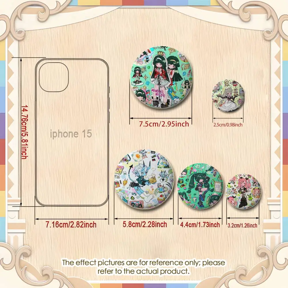 Zzz Zenless منطقة صفر مخطط شارات مستديرة رائعة شارة دبابيس الإبداعية للملابس قبعة ظهره هدية الملحقات #4