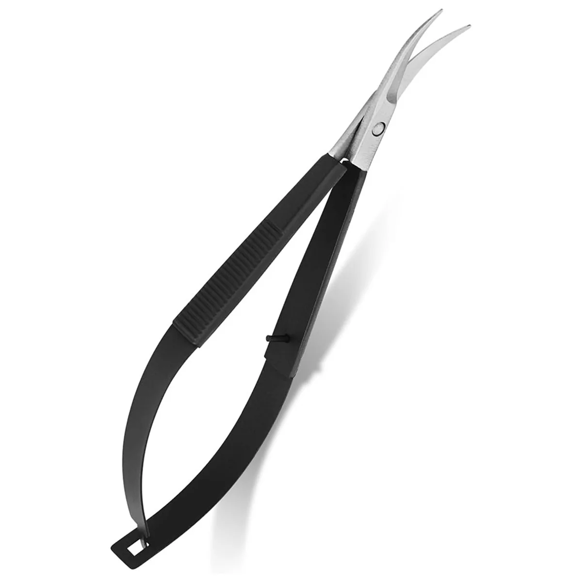 Embroidery Scissors - 4.7inch Ergonomic Curved Spring Brow Shaping Scissors, Stainless Steel Squeeze Sewing Scissors