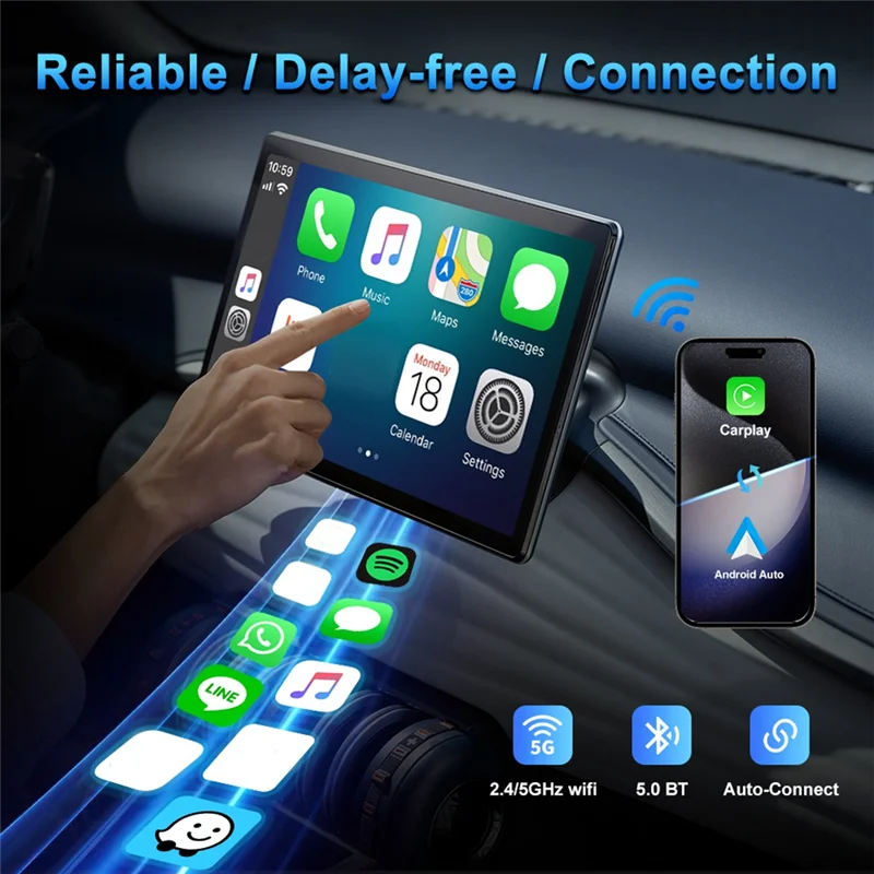 Wireless For Carplay Adapter 2 In 1 Wired To Wireless Dongle For Android Auto Smart Ai Box Plug And Play