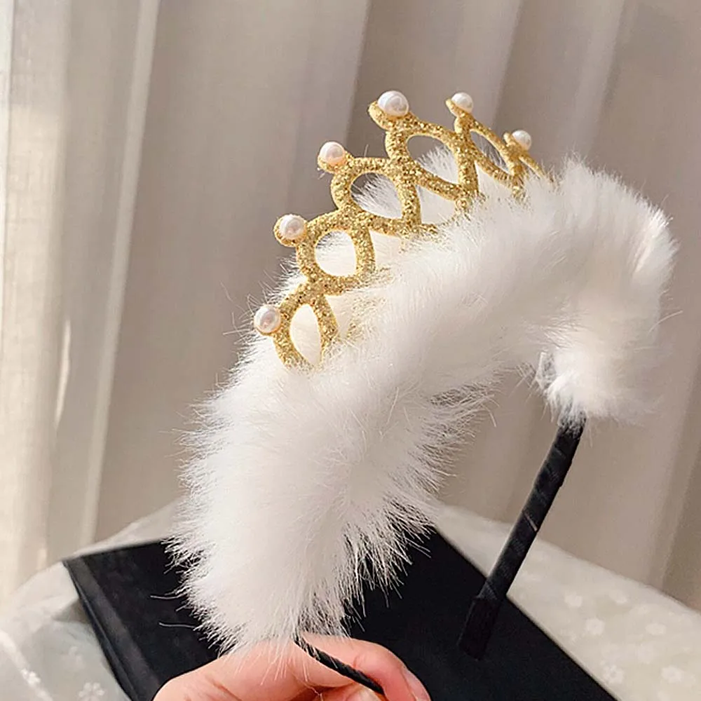 

Cute For Party Crown Plush Girls Children Birthday Headwear Hair Hoop Headband Hair Band