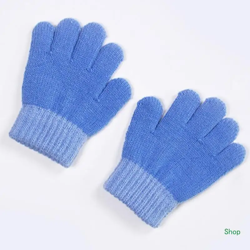 Dropship Children Trendy Warm Thermal Gloves Thicken Stylish Mitten Gloves for Cold Weather Winter Cycling Skiing Climbing
