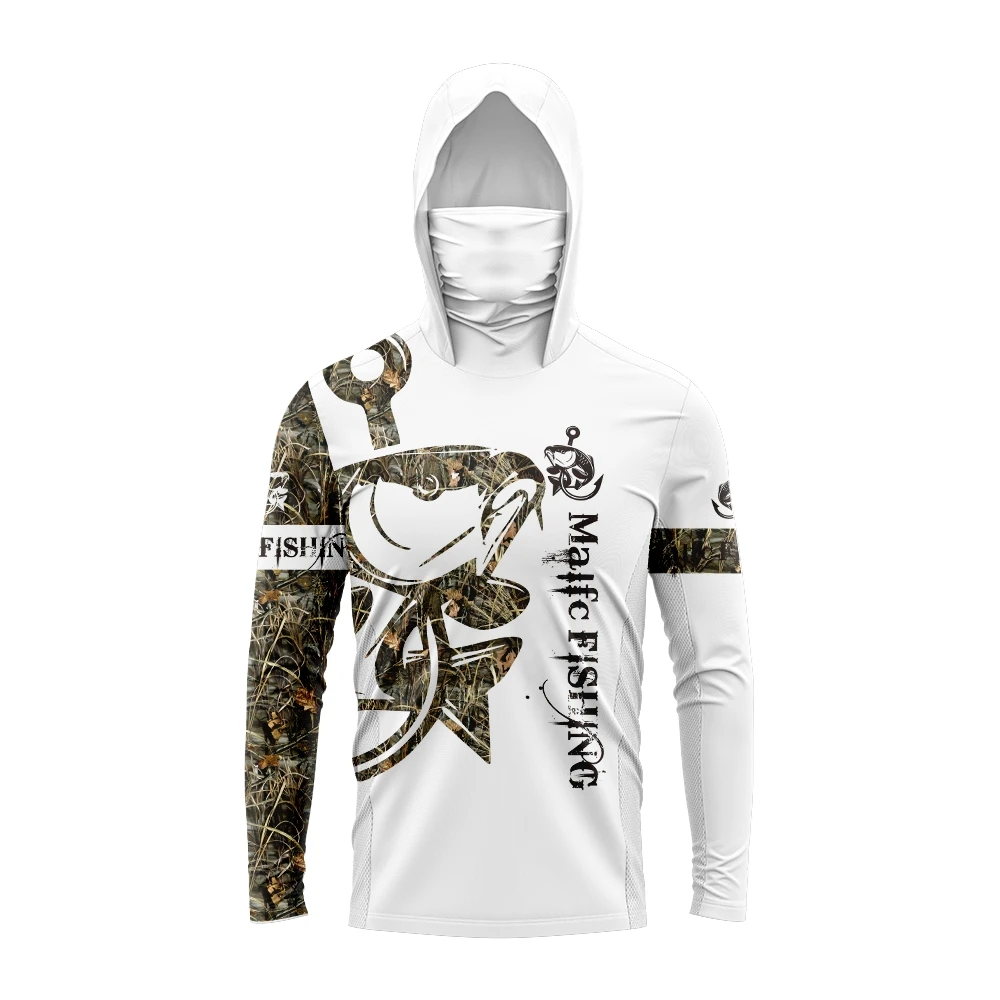 Herren Angelhemd mit Kapuze, Langarm-Angel-T-Shirt, UV-Schutz, Angelbekleidung – Detail 6