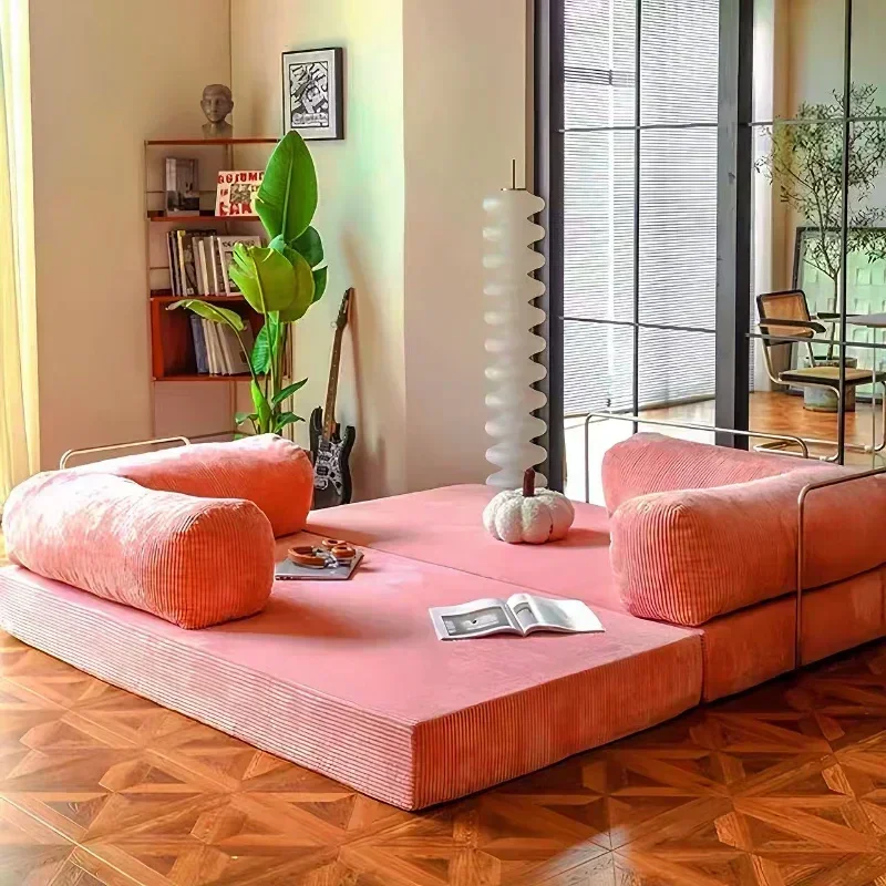 Divano letto in velluto a coste di fascia alta in stile italiano - Divano da soggiorno personalizzabile pieghevole lavabile a compressione sottovuoto