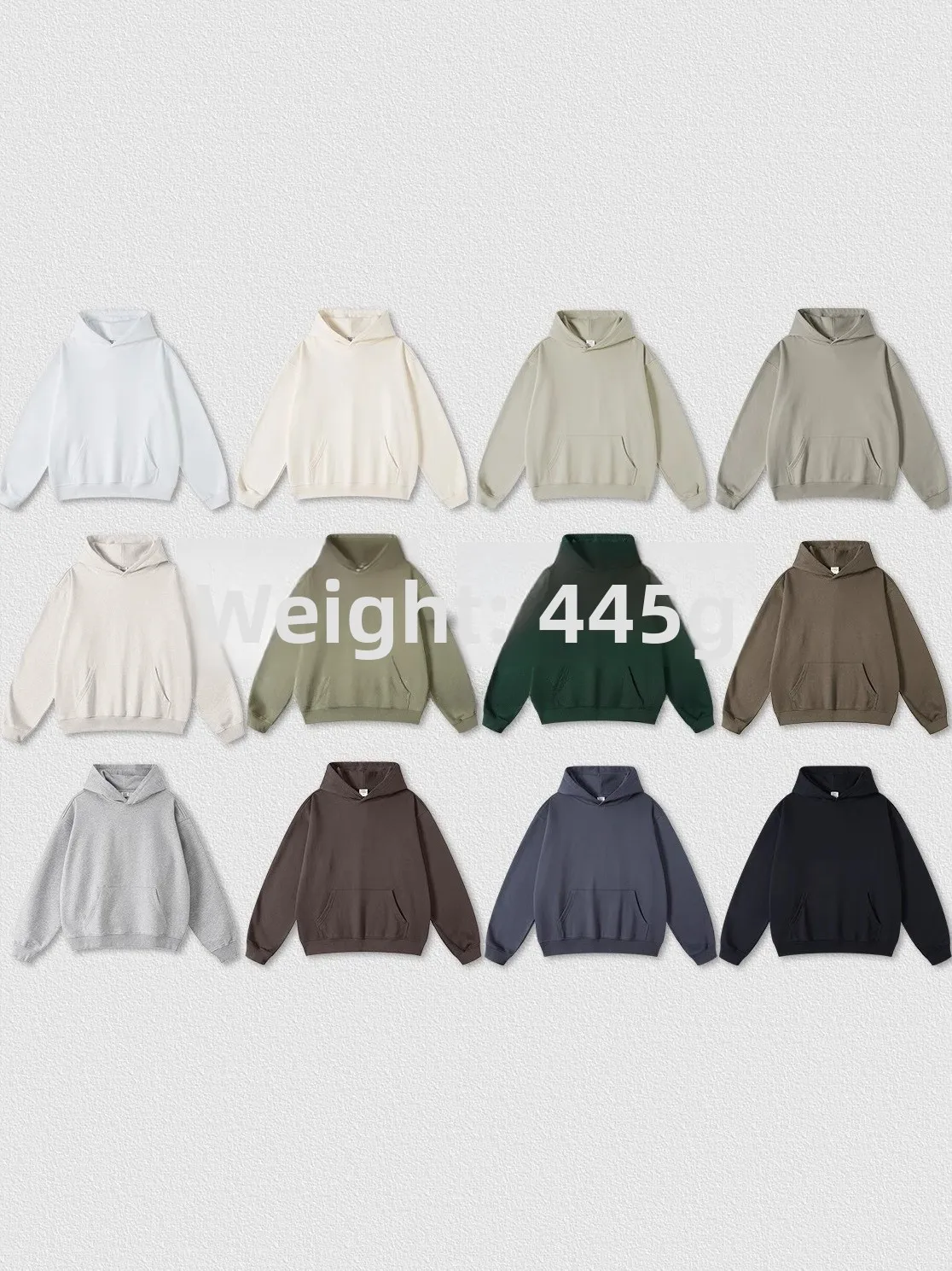 

Толстовка-худи Kanye Heavyweight: повседневная, унисекс, осенне-зимняя, однотонная, свободного кроя, с длинным рукавом, с круглым вырезом, пуловер-куртка