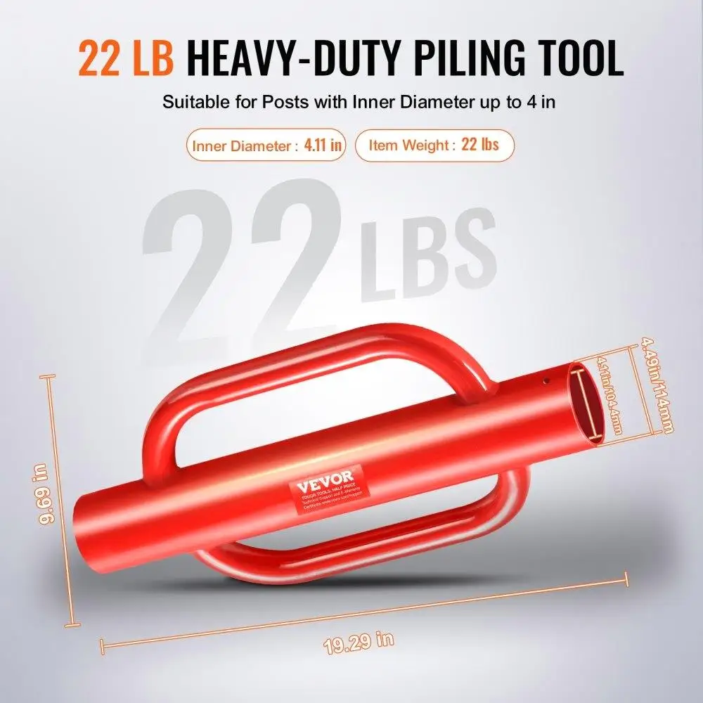 محرك T Post بقطر داخلي 4.11 بوصة مع مقابض أداة Pounder