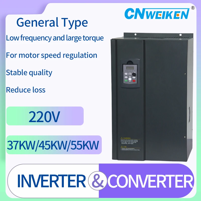 VFD 55KW/45KW/37KW Inverter 220V Frequency Converter Three-Phase Input and 3P-220V Output For Fan Motor Speed Controller