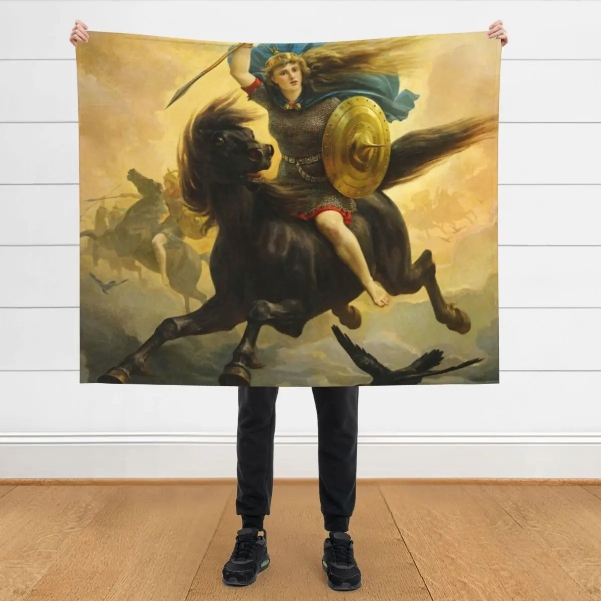

The Valkyrie - Peter Nicolai Arbo Throw Blanket Summer Personalized Gift Luxury Designer Blankets