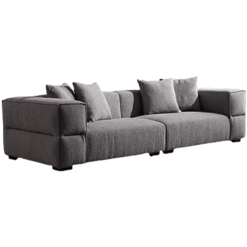 

Nordic cream style light luxury modern cloud fabric lamb wool Italian minimalist designer sofa