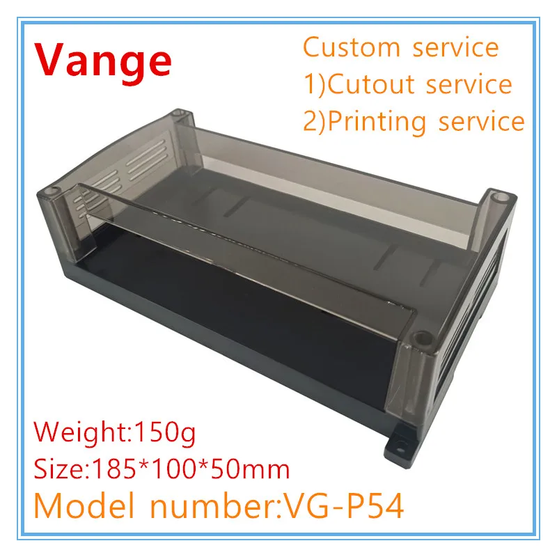 Vange PLC electronics enclosure 185*100*50mm ABS plastic project box PCB chassis housing