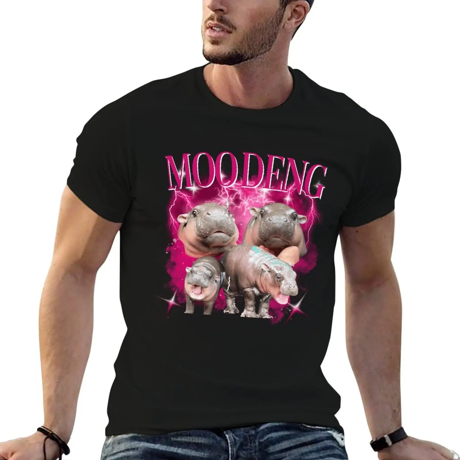 Moo Deng Bouncy Pig in Thailand Baby Hippo Khao Kheow Open Zoo T-Shirt Lightweight Hiking T-Shirt