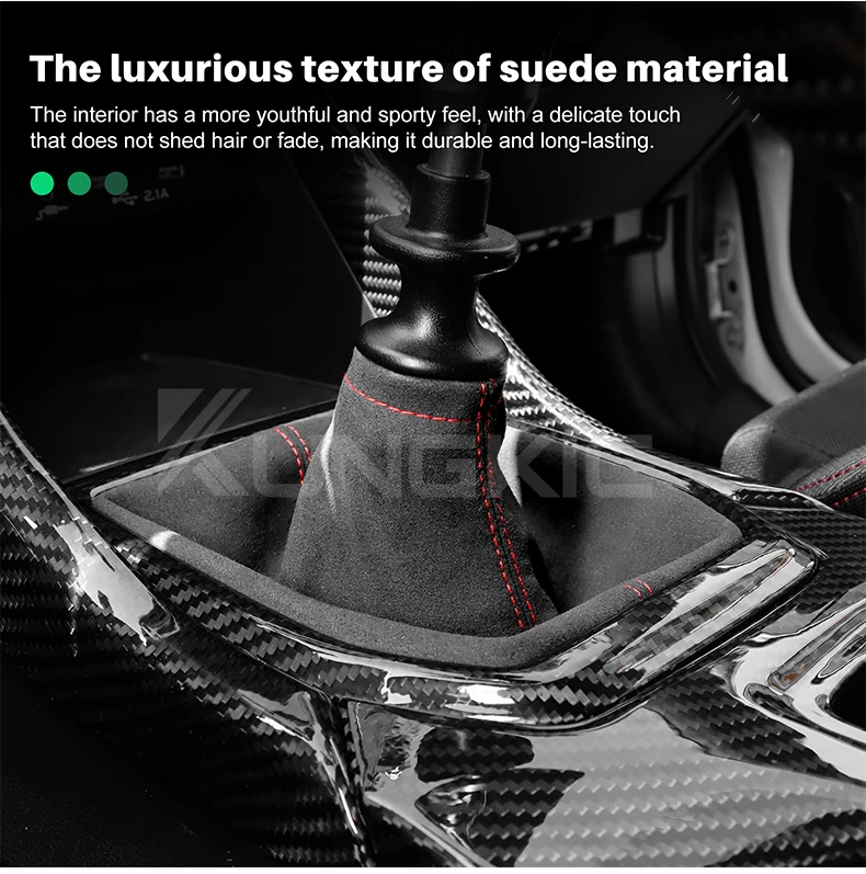Italienisches Premium-Wildleder für Subaru WRX 2022 2023 2024 2025 Manueller Autoknauf Schalthebelmanschette Staubschutz Innenzubehör – Detail 5
