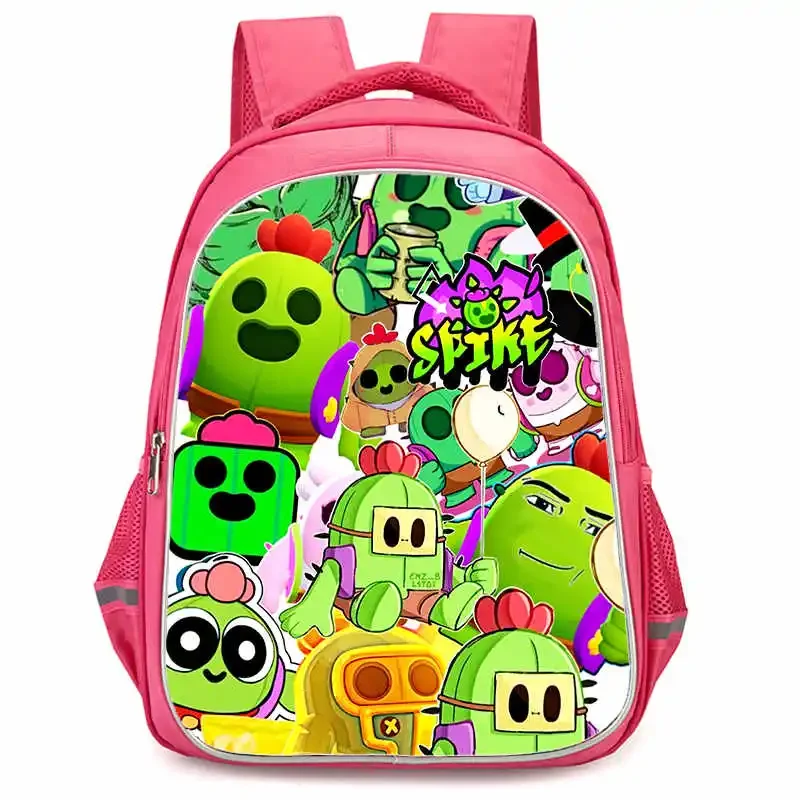 16-Zoll-Schultaschen mit doppelter Reißverschlusstasche, Cartoon-B-Schlagtaschen für Mädchen, langlebige Sterne-Kindertaschen für Schüler