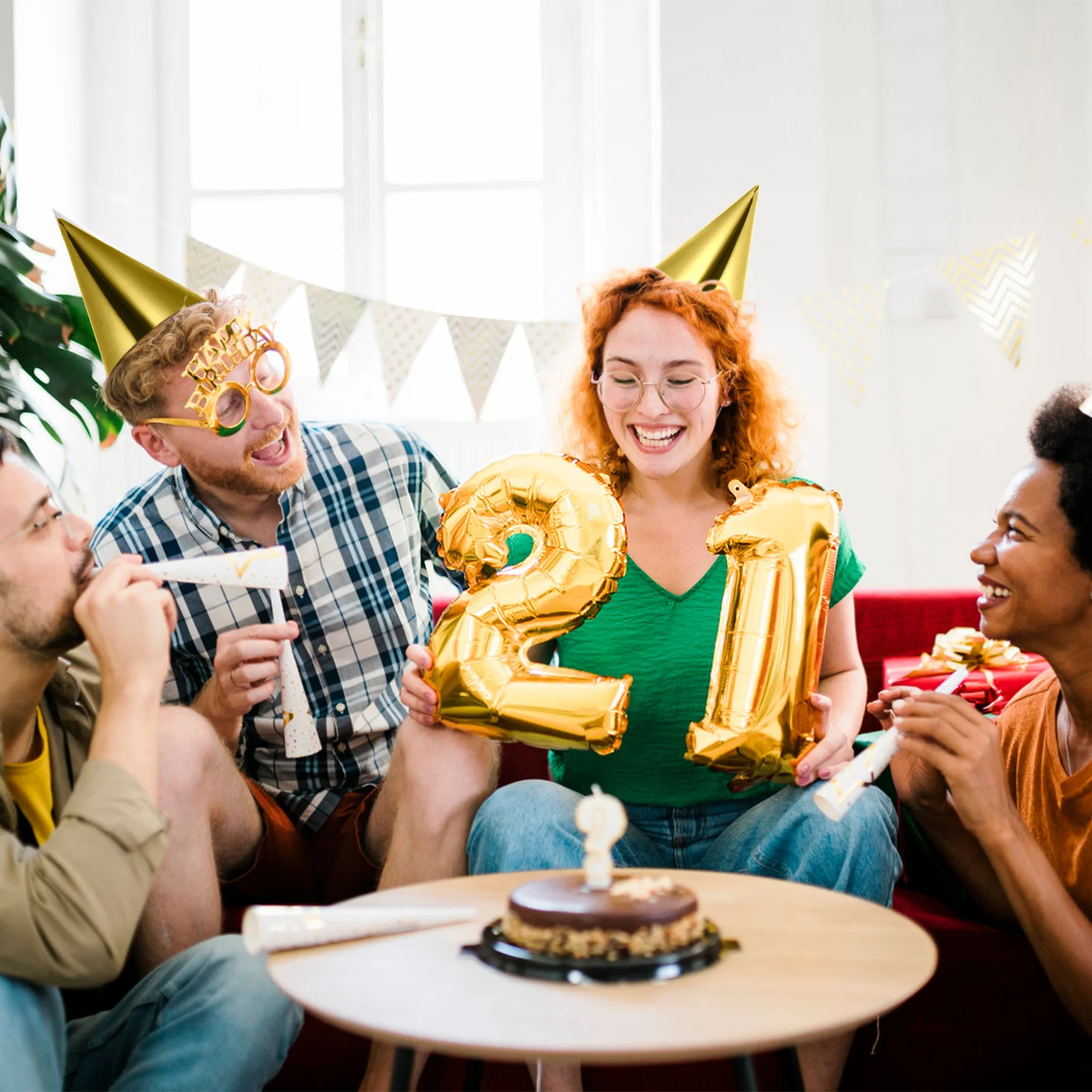 

15pcs Birthday Party Colored Cone Design Lightweight Paper Fun Hats For Birthdays Weddings Graduations Party Headdress