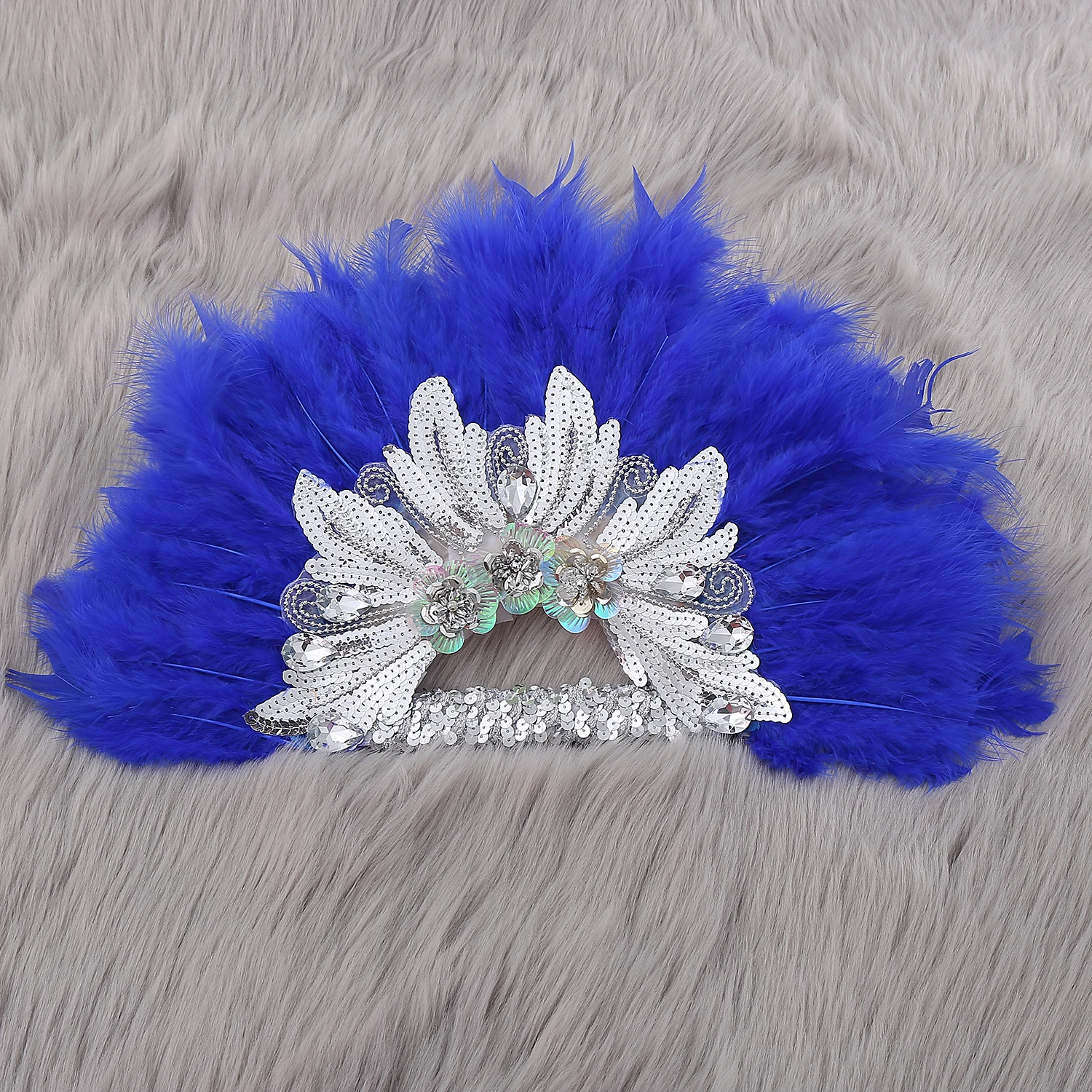 Feather Fan Peacock Mix Round Shaped African Hand Fan Feather Traditional African Wedding And Party bridal feather fan