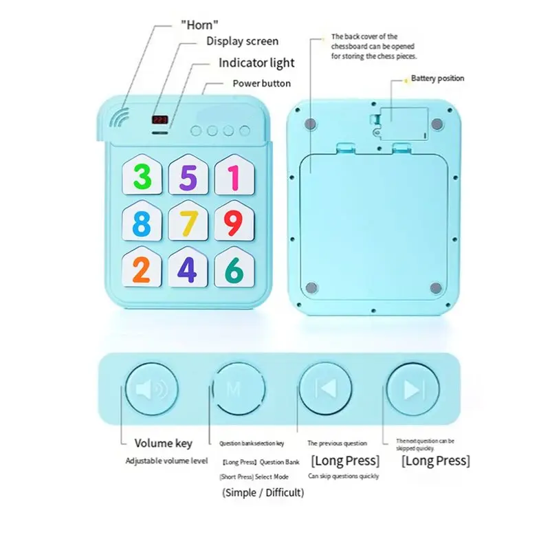 B05C-Math Learning Game Console Intelligent Electronic Sudoku Chessboard Ladder Training Puzzle