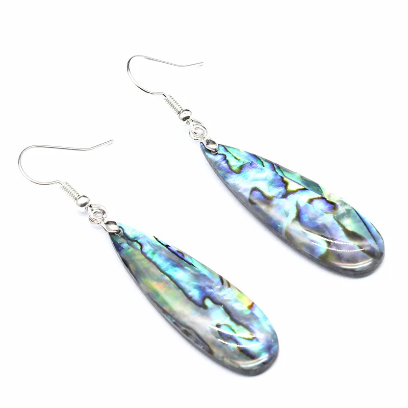 Abalone Shell Earrings For Women Natural Mother of Pearl Shell Multicolor Water Drop Dangle Hook Earring Eardrop Earbob Jewelry