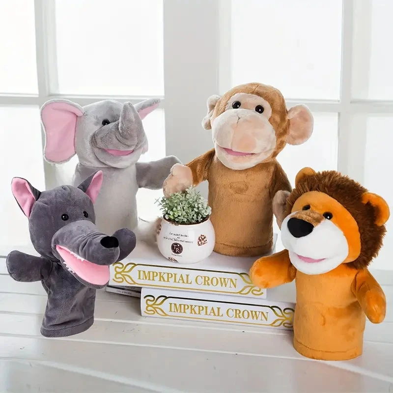 Baby Plush Toy Cartoon Animal Family Hand Puppet Role Play Tell Story Cloth Doll Educational Toys For Children Kids