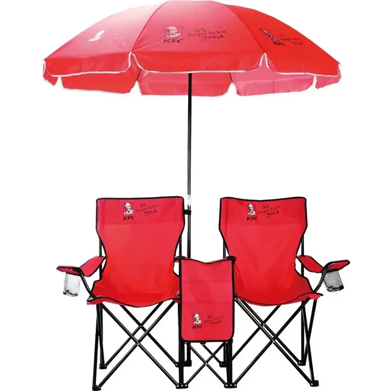 for Dual 2 Person Beach Loveseat Twin Fold Shade Portable Travel Outdoor Awning Umbrella Iron Frame Oxford Fabric Camping