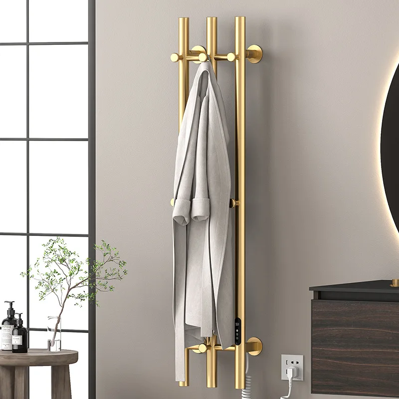 Electric Heated Towel Rack 3 Bar Wall Mounted Bathroom Towel Warmer Heated Drying Rack with Built In Timer Touch Control Support