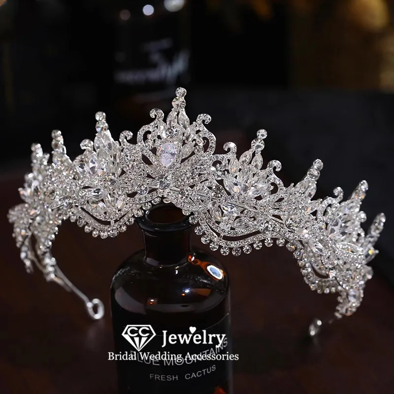 CC Bridal Crowns Wedding Hair Accessories Engagement Hairwear Women Headpiece Leaf Shape Tiaras Separable Coronets Gifts AN508