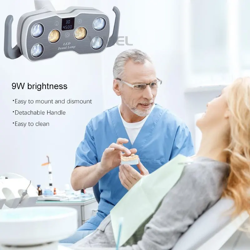 Mobile Standing White /Yellow Light Source LED Dental chair Lamp Color/Bright Adjustable Sensor Control Operation Surgery Lamp