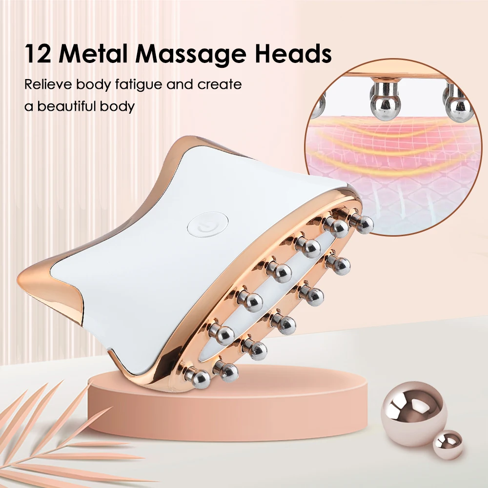Protable Electric Meridian Instrument Neck Back Body Massager Lymphatic Detoxification Meridian Massage Brush Scraping Home
