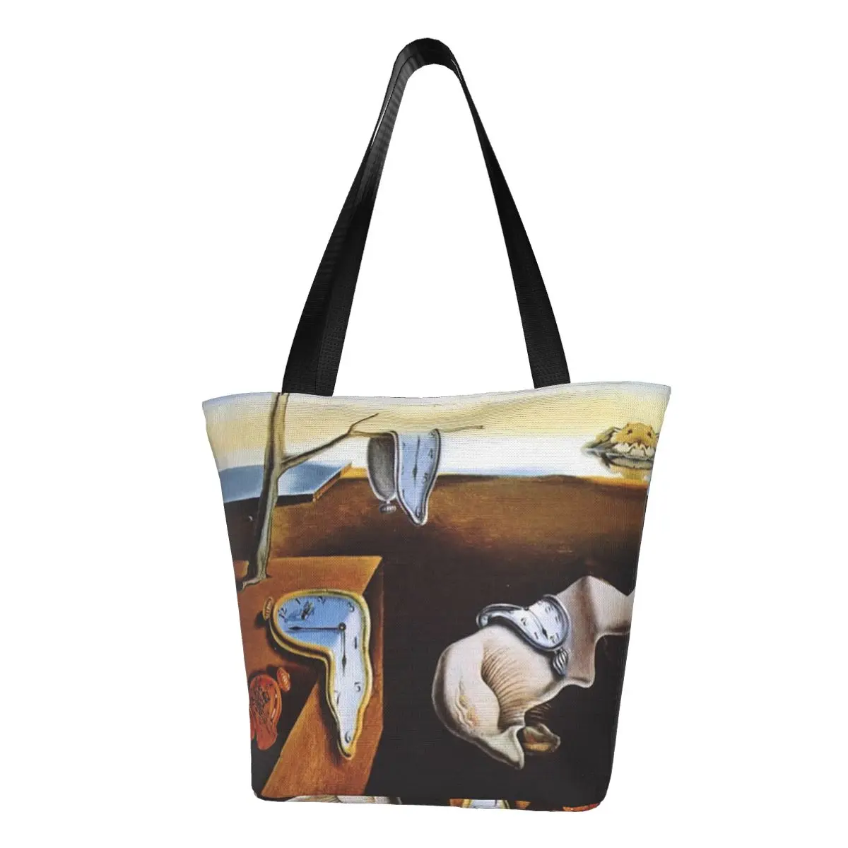 Salvador Dali The Persistence Of Memory Shopping Canvas Bag Women Grocery Abstract Surrealism-Painting Artist Shopper Tote Bags