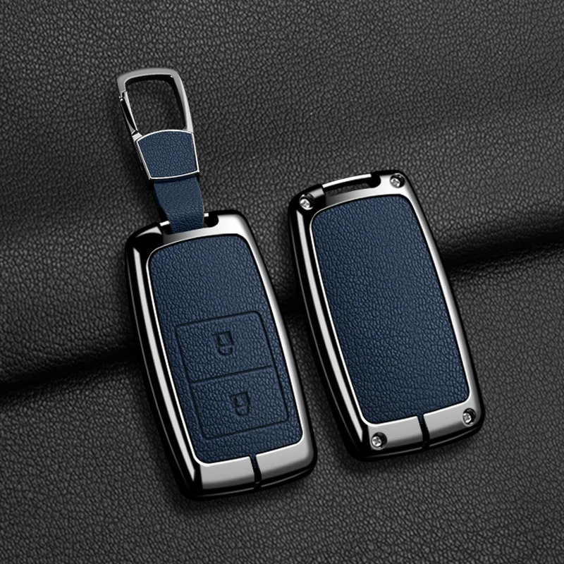 

Leather+Metal Car Key Case Cover For Honda Acura RLX MDX CDX TLX-L NSX RDX Shell Fob Holder Auto Shell Fob Protector Accessories