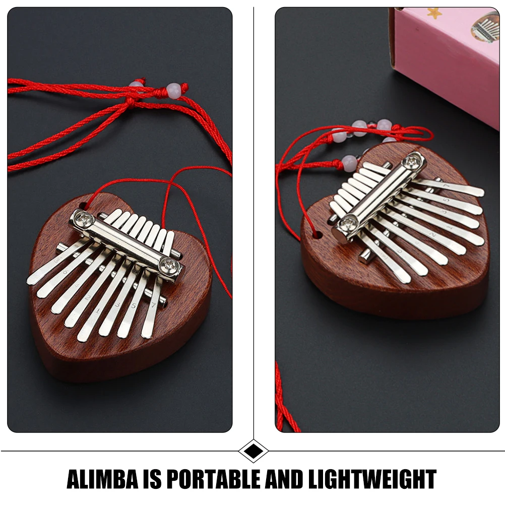 

Thumb Piano Love Heart-shaped Kalymba Kalimba Finger Light Brown Wooden Small Child
