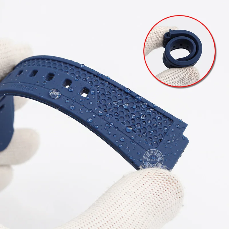 12mm Raised silicone Wristband For Louis Vuitton LV Q1121 Q114k TAMBOUR silicone watchband waterproof rubber bracelet