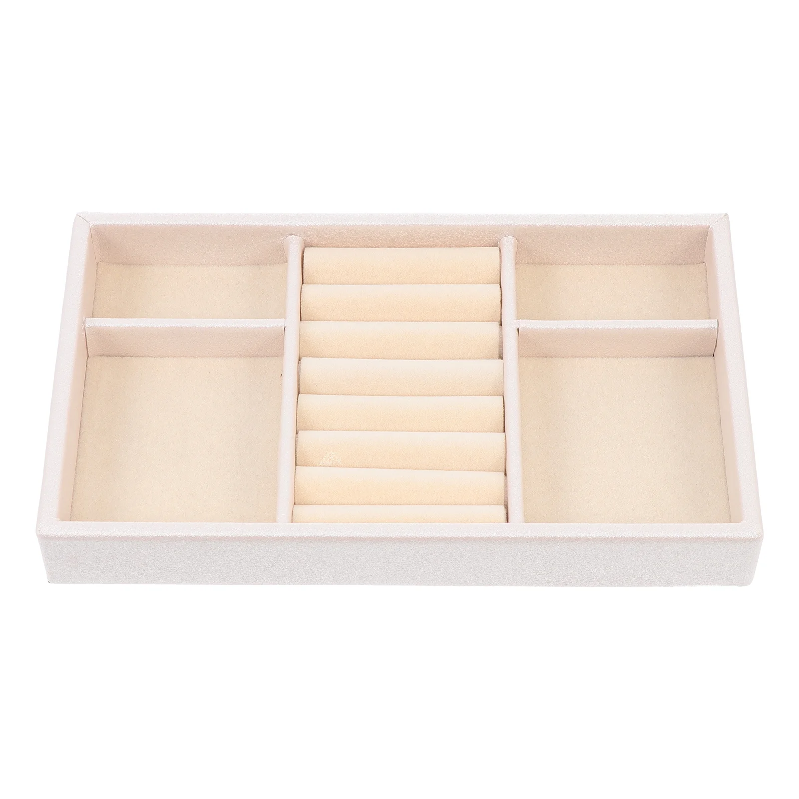 

1Pcs Jewelry Storage Tray Elegant Flannel Lining Jewelry Organizer for Bedroom Dresser Desktop Display Organizer