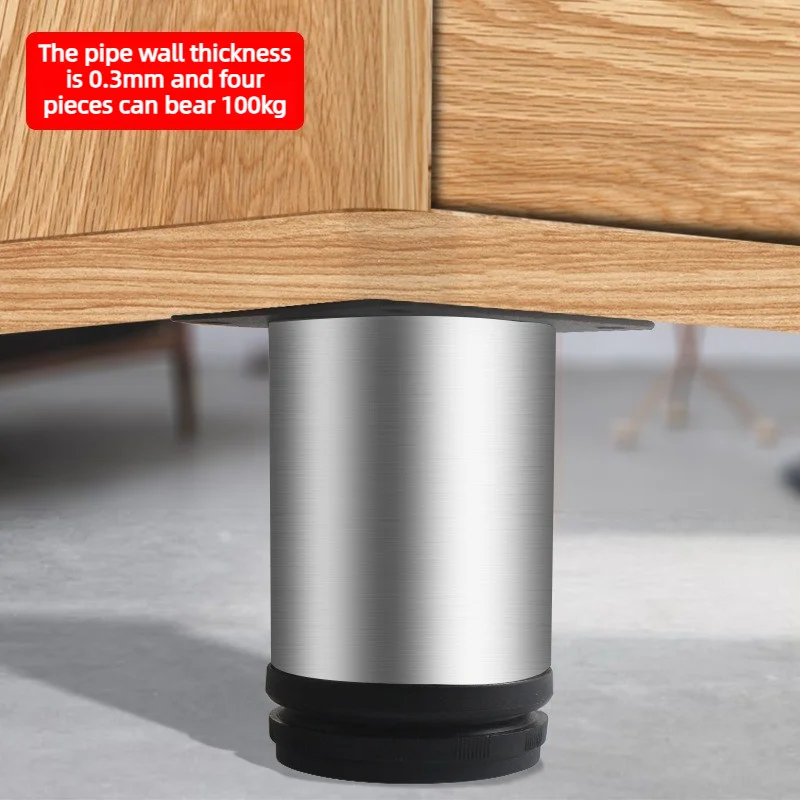 4 Pack Adjustable Stainless Steel Furniture Legs 5-40cm, for Cabinet Table Sofa