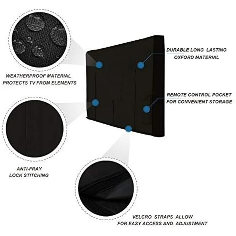 غطاء شاشة تلفزيون خارجي مقاوم للطقس، واقي عالمي مقاوم للغبار، لهاتف LCD مقاس 22-75 بوصة مع #4