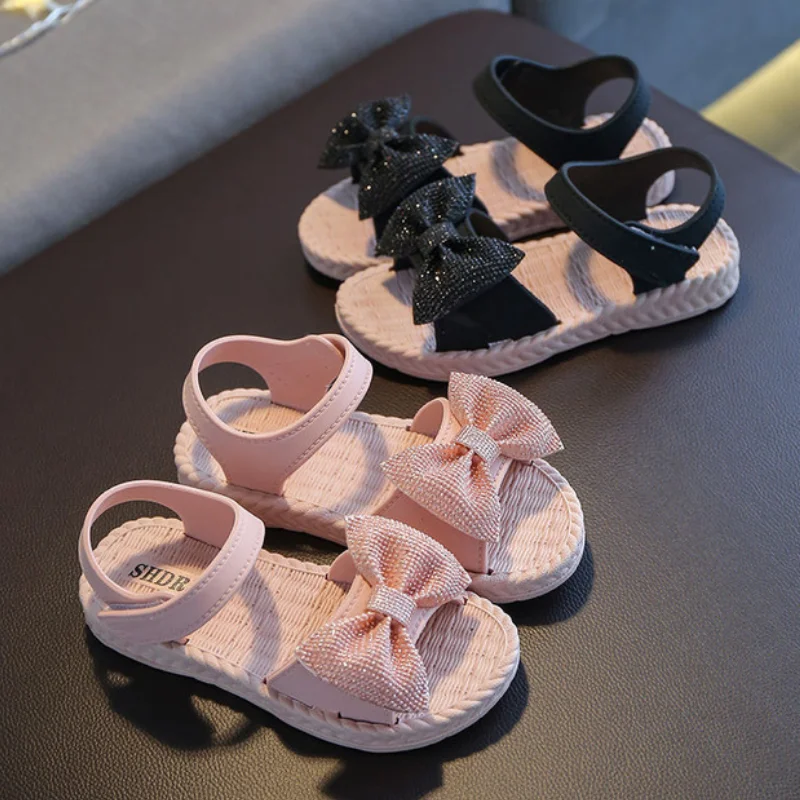 Girls Sandals Sweet Flower Children Princess Beach Shoes Kids Summer Flat Sandals 2025 New Child Sandalias Girl Student CSH1063