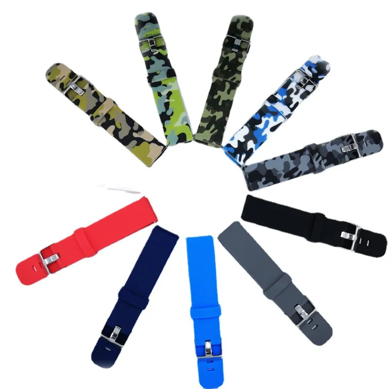 Быстросъемный силиконовый ремешок для часов 18 мм, 20 мм, 22 мм, резиновый браслет для Samsung Galaxy, Huawei GT, Amazfit, водонепроницаемый