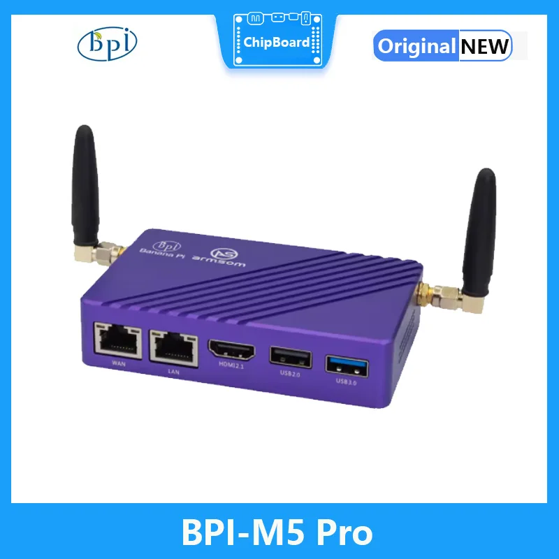 

Банан Pi BPI-M5 Pro, Rockchip RK3576, 8 Гб LPDDR4 64 Гб eMMC ARM Mali G52 MC3 GPU 6 топов SBC макетная плата (включая плату)