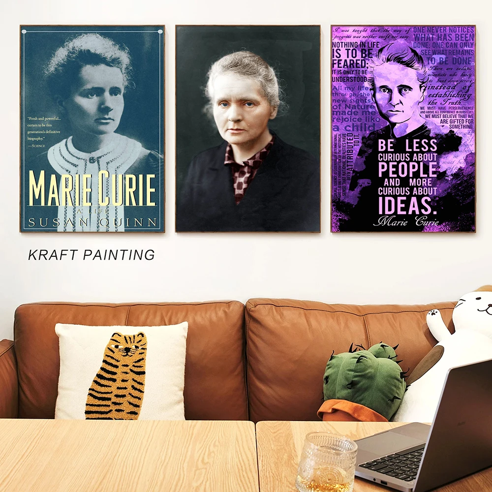 

Physicist Chemist Marie Curie Old Photos Vintage Wall Art Canvas Painting Poster Print Portrait Pictures Room Home Decor Cuadros