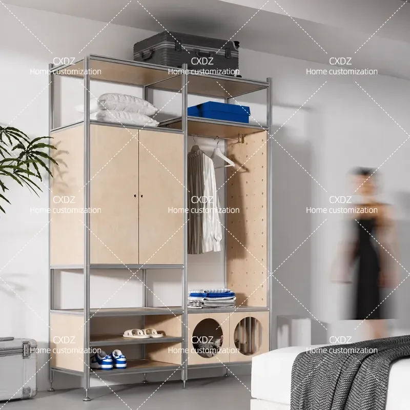 Solid wood wardrobe ocean board birch home bedroom cloakroom storage cabinet storage cabinet floor storage cabinet
